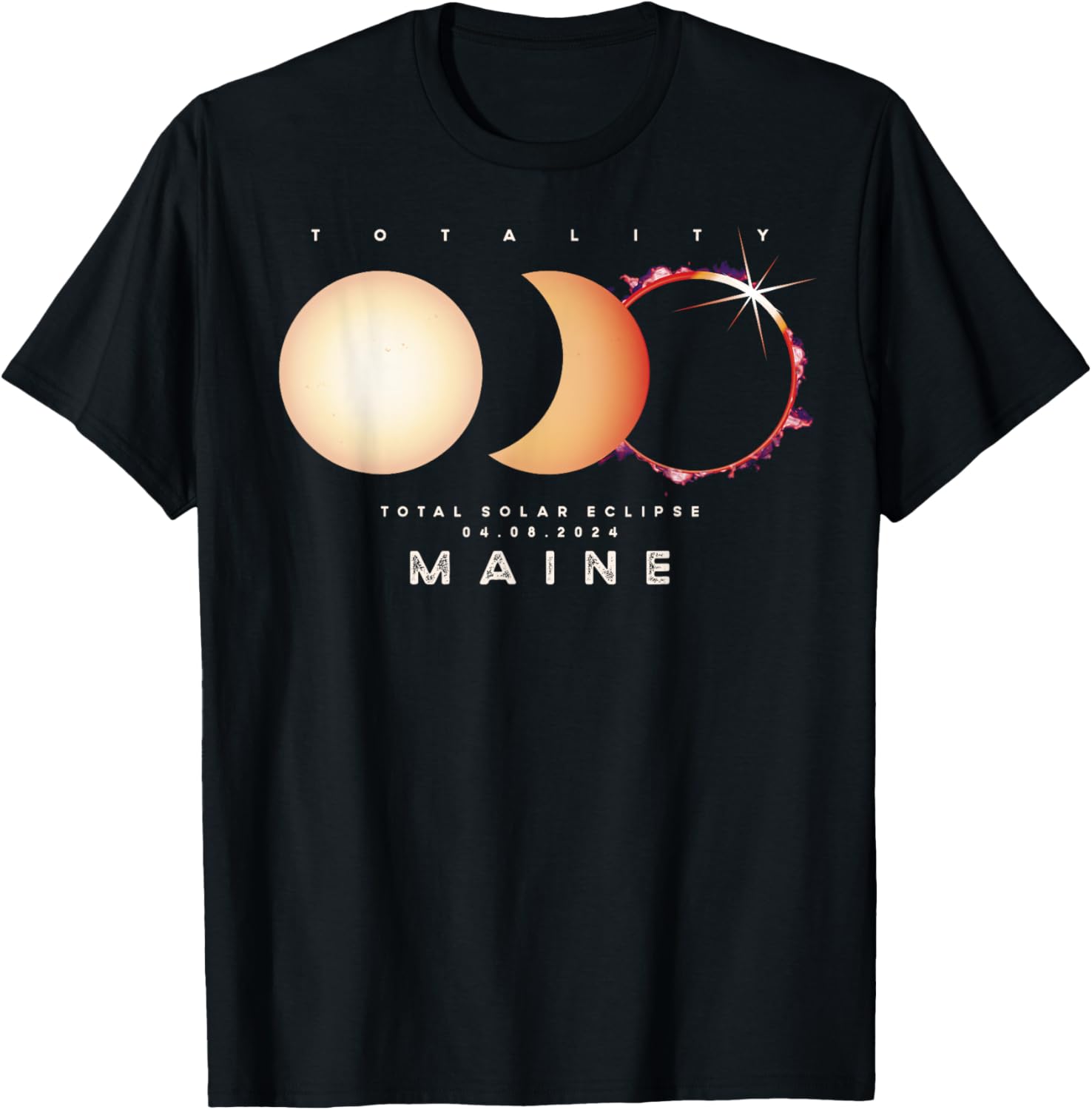 Solar Eclipse 2024 Maine Graphic T-Shirt