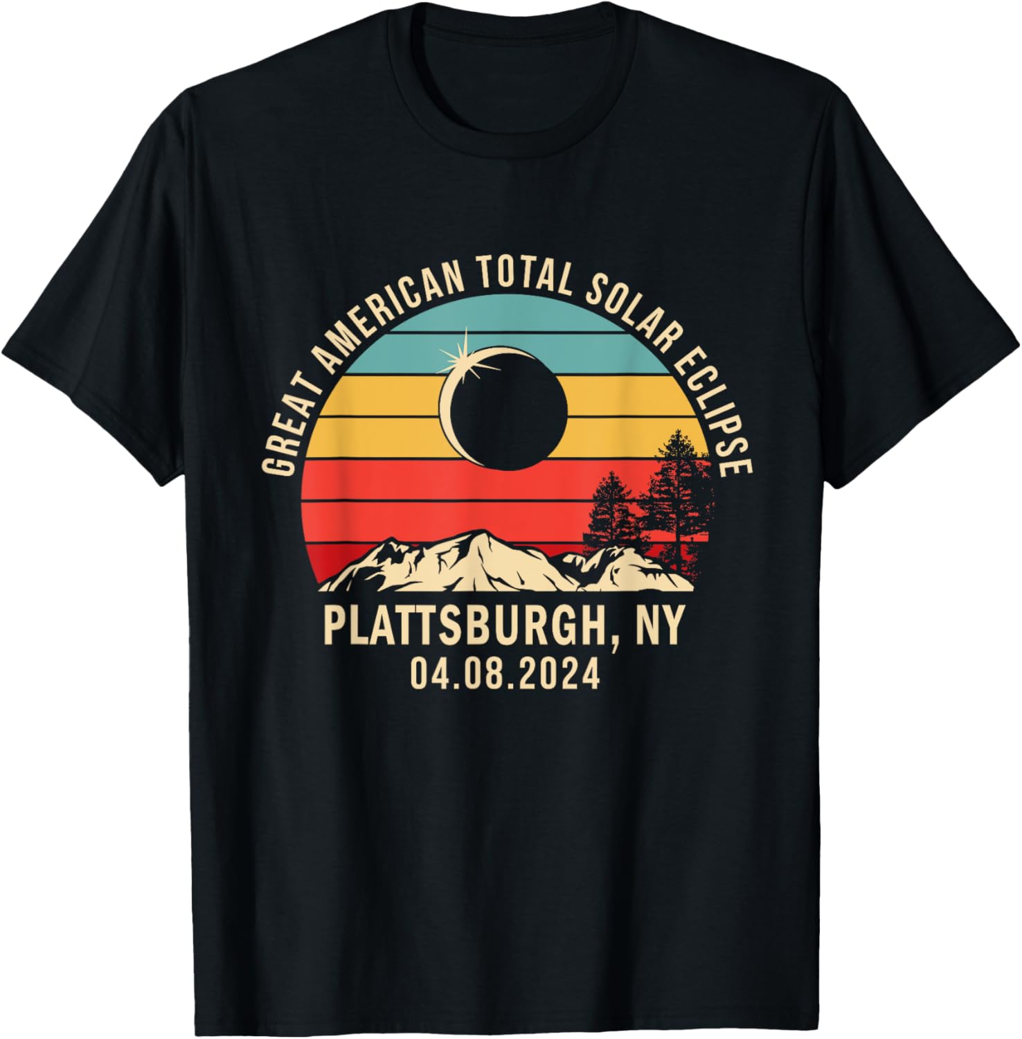 Plattsburgh, NY Total Solar Eclipse 2024 T-Shirt