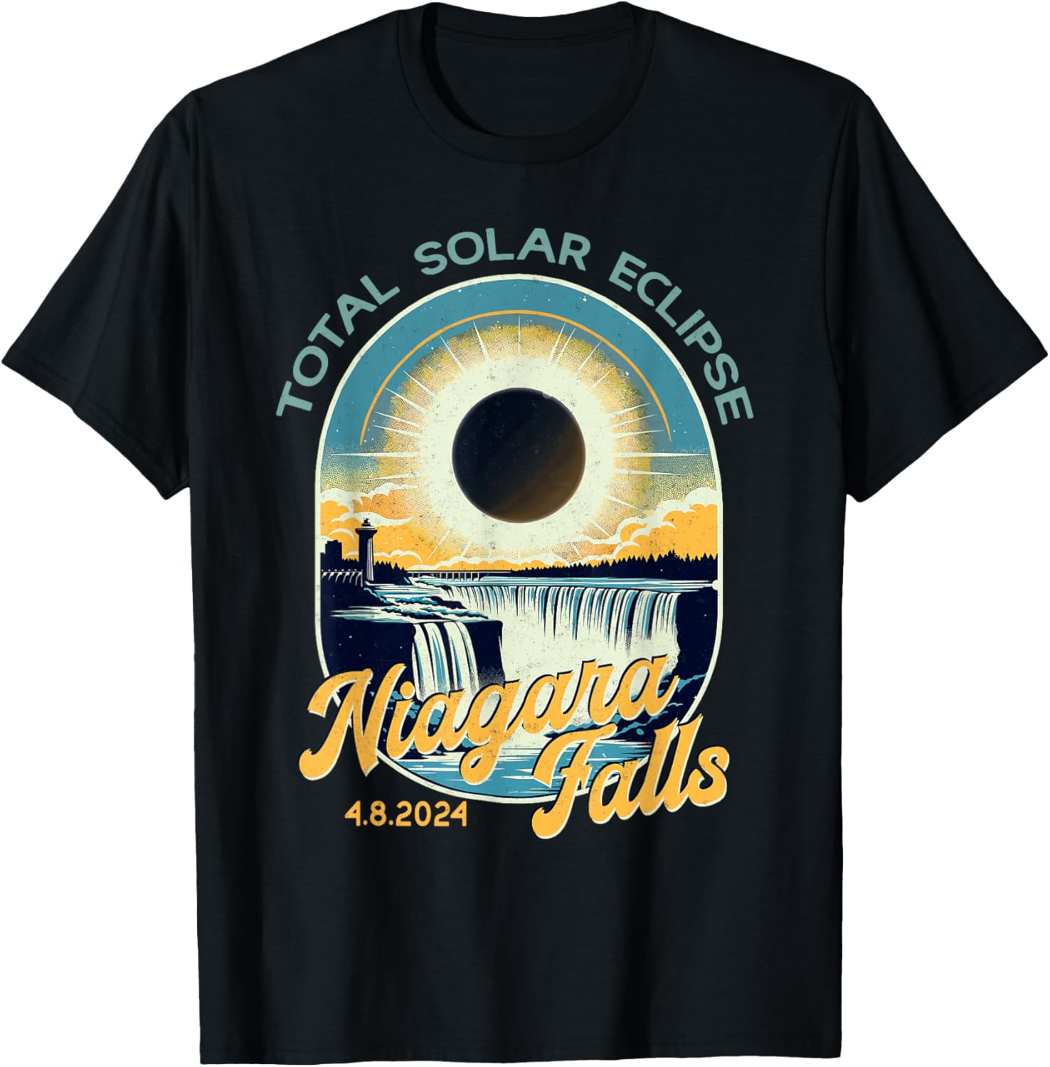 Vintage Look Total Solar Eclipse Niagara Falls T-Shirt