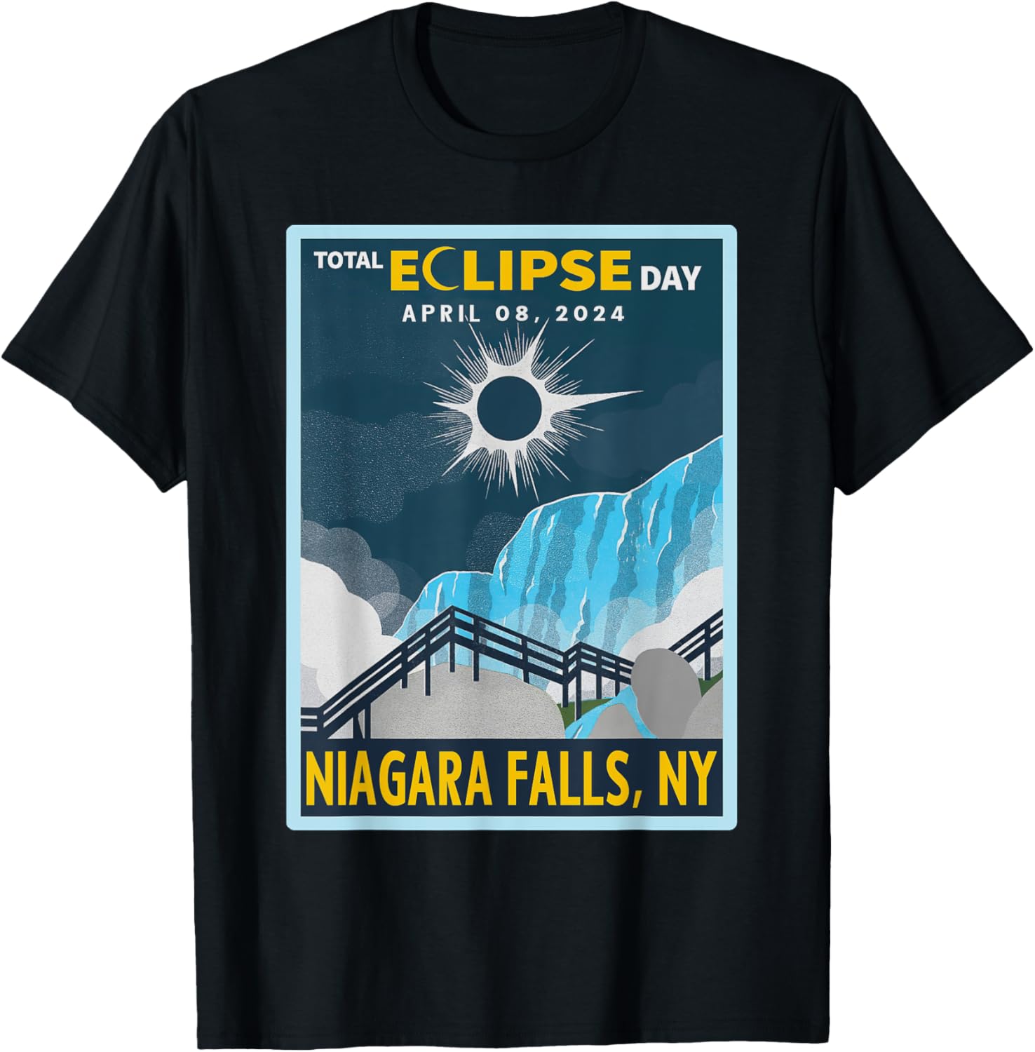 Vintage Niagara Falls Total Solar Eclipse 2024 T-Shirt