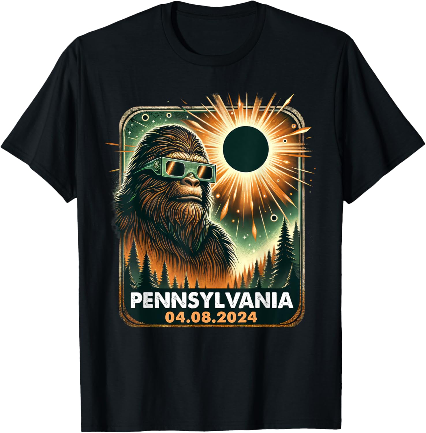 Bigfoot Pennsylvania Total Solar Eclipse 2024 T-Shirt