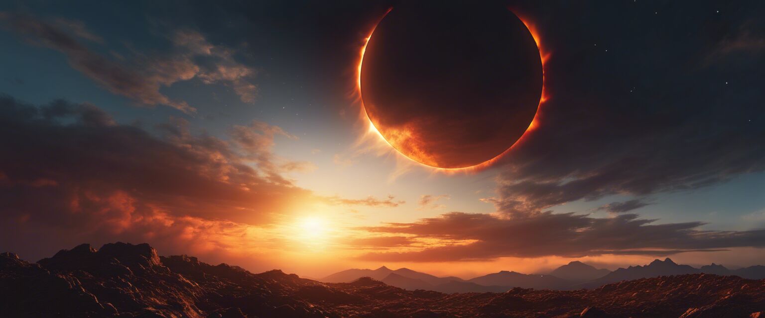 Artistic representation of solar eclipse